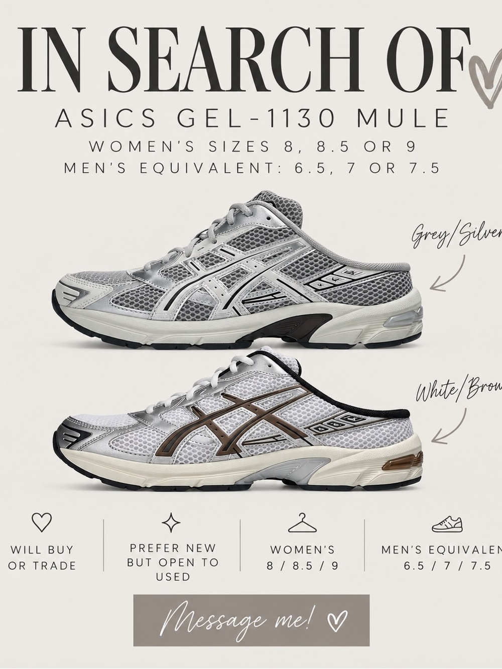 ISO Asics Gel-1130 Slip-On Mule Sneakers DO NOT BUY